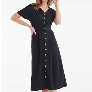 Vetta Capsule Black Two Piece Midi Dress, size 2